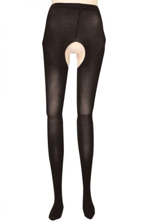オープンクロッチ黒タイツ